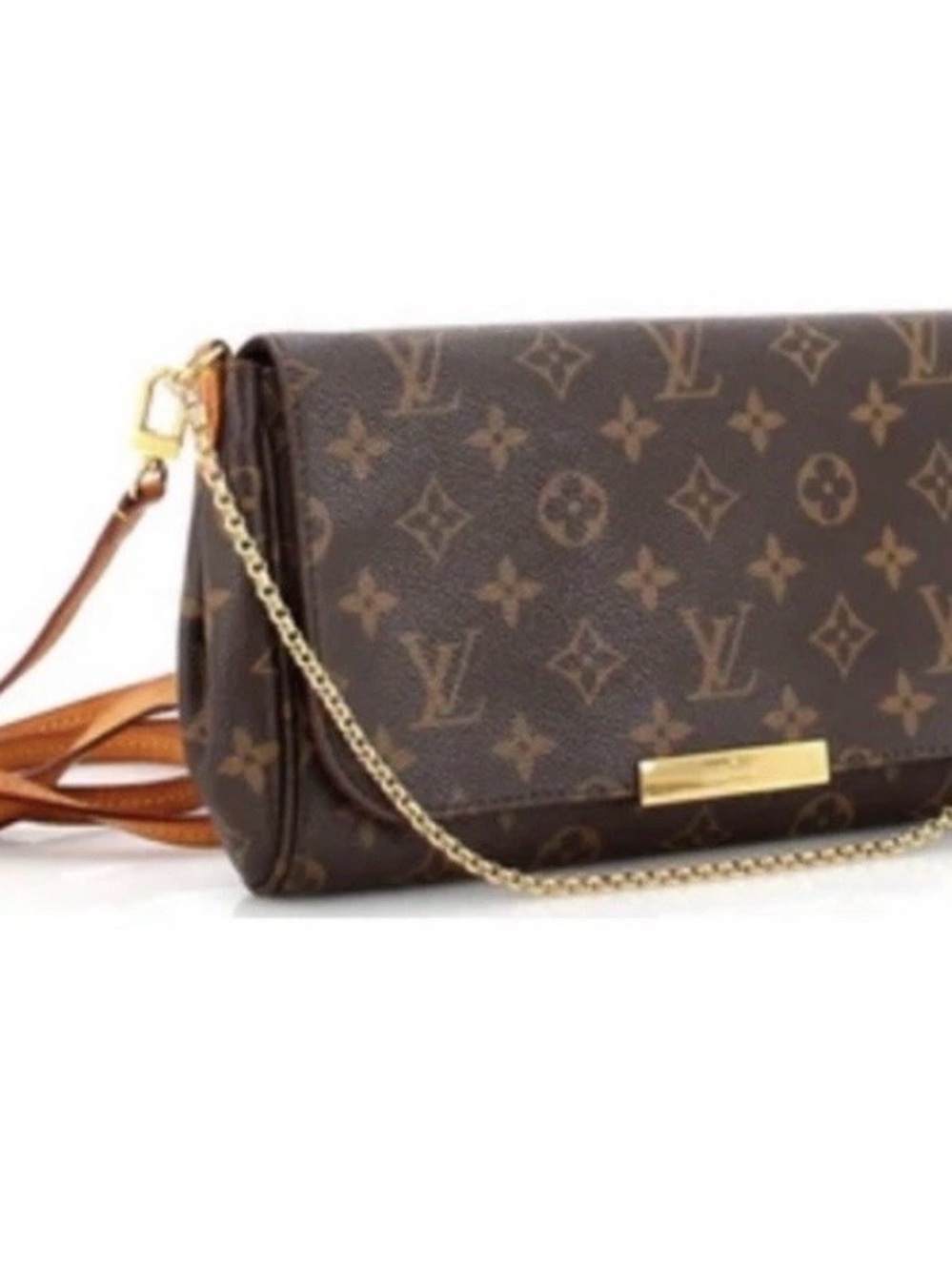 Authentic Louis Vuitton Favorite Monogram Canvas Crossbody Canvas & Leather